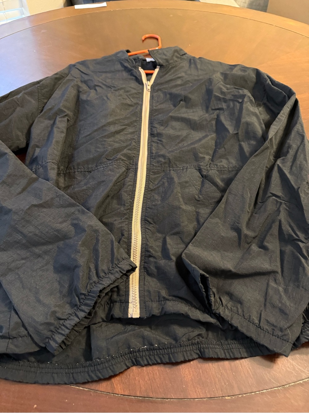 Men's Black Zip-Up Windbreaker Jacket